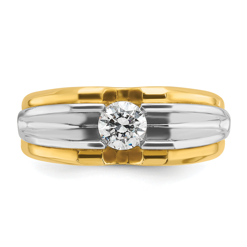 14k Two-tone Mens 1/2 carat Diamond Complete Ring - Sophia Jewelers