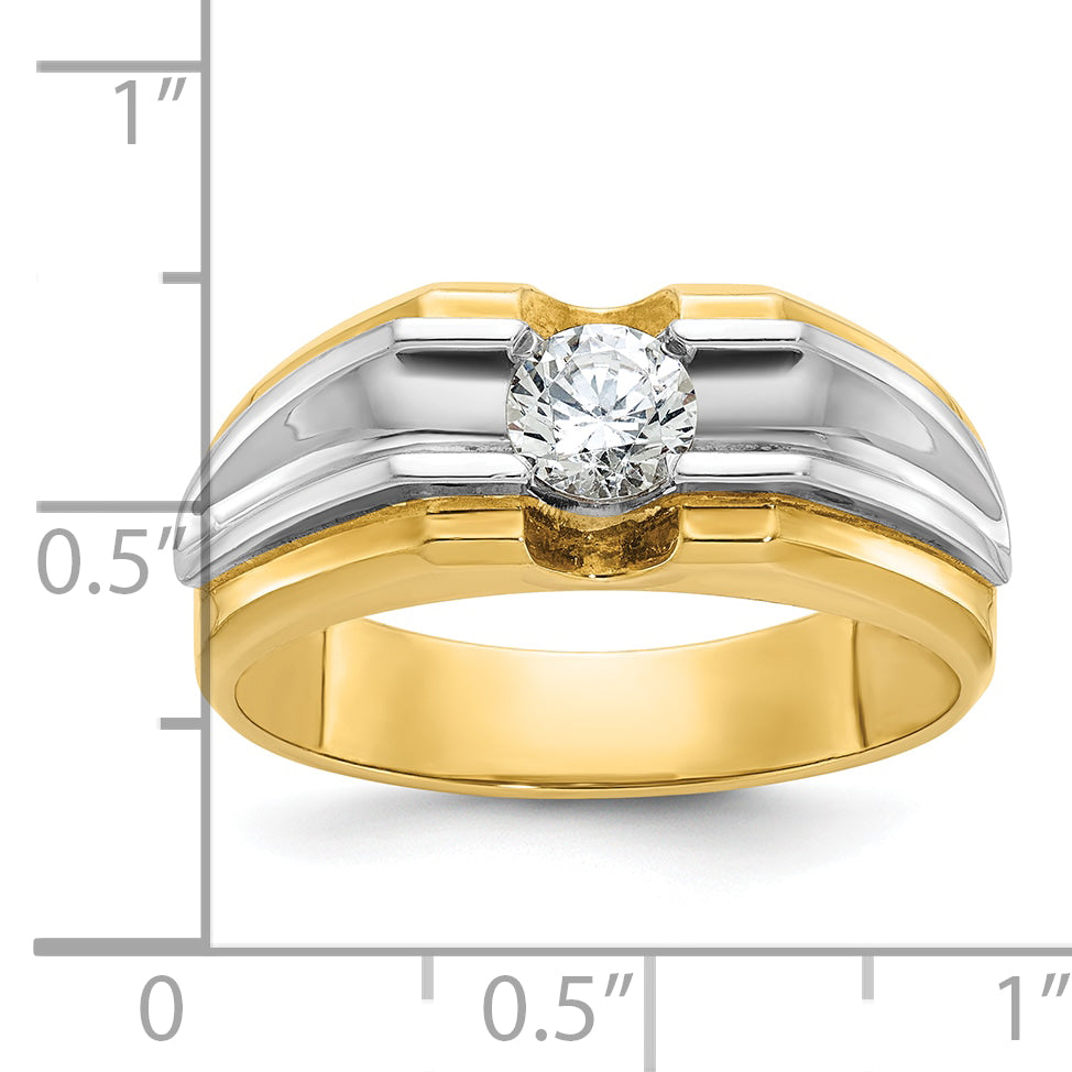 14k Two-tone Mens Diamond Ring Mounting, Mounting Only - Sophia Jewelers