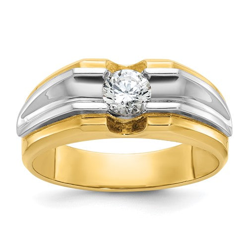 Men's Lab-Grown Diamond Ring in 14K Two-Tone Gold, 1.4mm (1/2 ct. tw.), Size 10 - Sophia Jewelers Main image