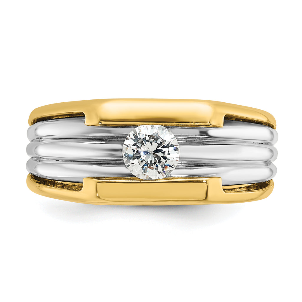 14k Two-tone Mens Diamond Ring Mounting, Mounting Only - Sophia Jewelers