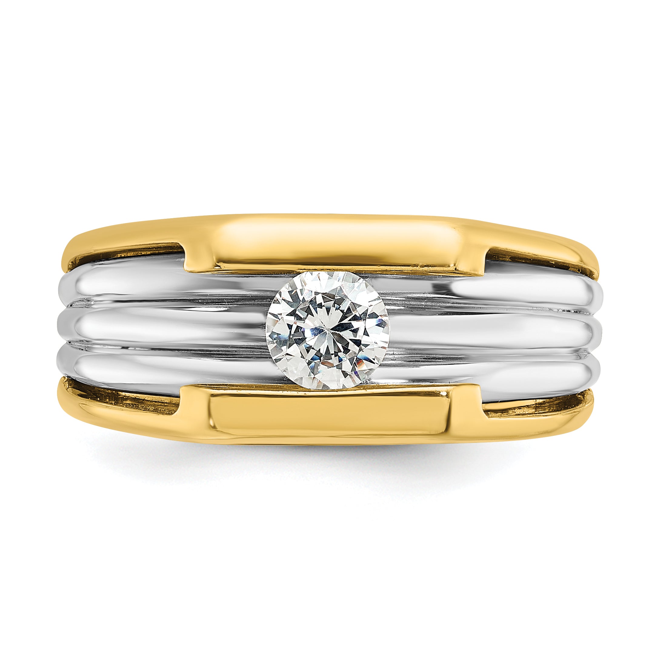 14k Two-tone Mens Diamond Ring Mounting, Mounting Only - Sophia Jewelers