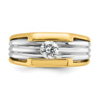 14k Two-tone Mens 1/2 carat Diamond Complete Ring - Sophia Jewelers