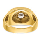 10k Two-tone Men's Polished Satin and Textured Ring Mounting (No Stones Included)