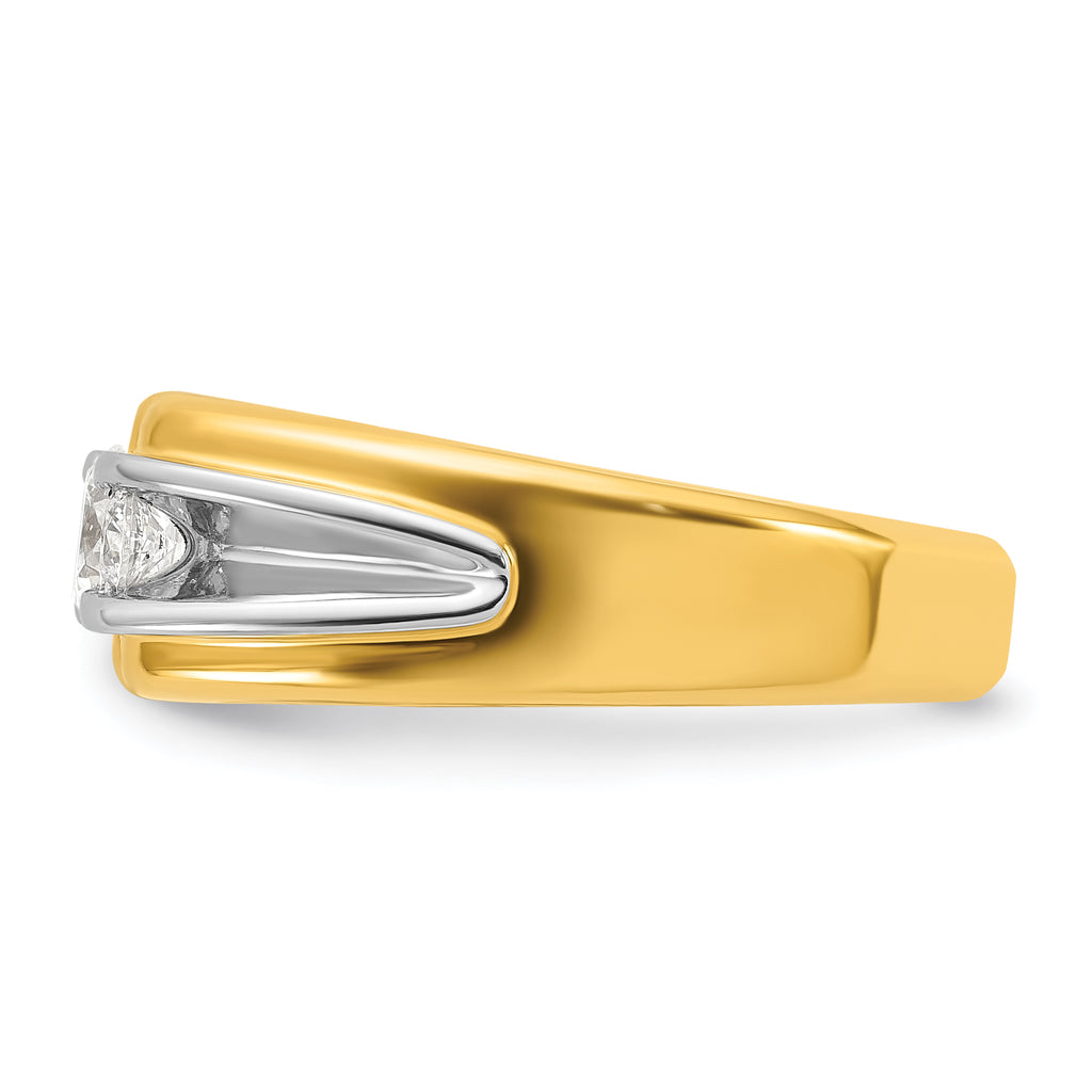 14k Two-tone Mens 3/4 carat Diamond Complete Ring - Sophia Jewelers