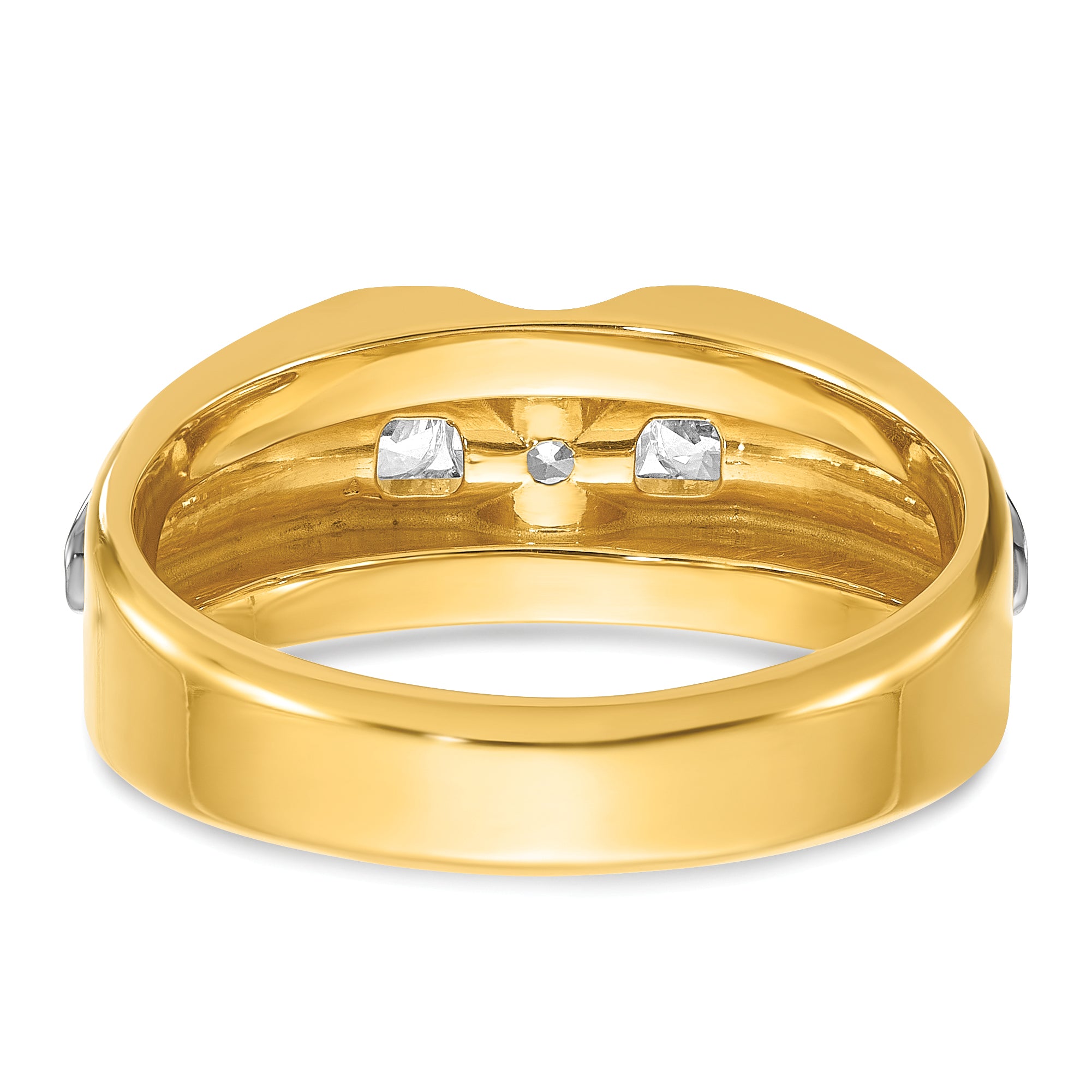 14k Two-tone Mens 3/4 carat Diamond Complete Ring - Sophia Jewelers