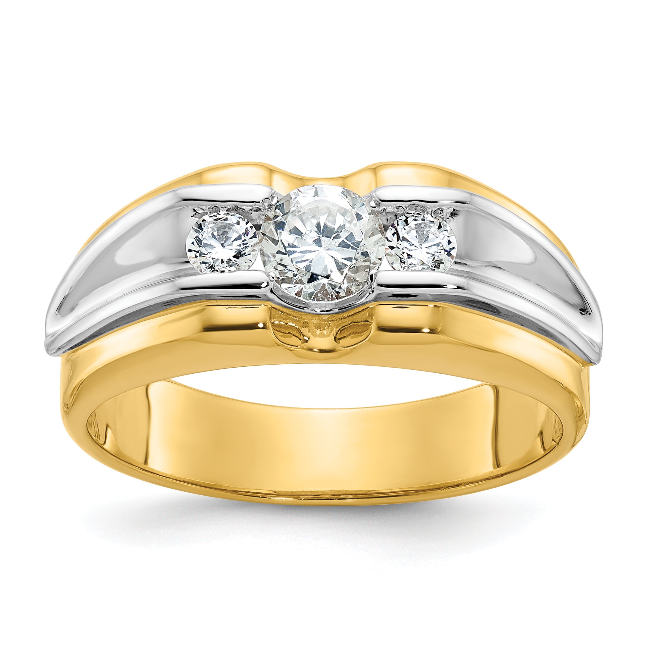 14k Two-tone Mens Diamond Ring Mounting, Mounting Only - Sophia Jewelers