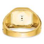 14k Two-tone Men's Polished and Textured Blue Lodge Master Masonic Ring Mounting, Mounting Only - Sophia Jewelers