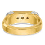 14k Two-tone Men's Polished and Grooved 5-Stone 1/2 Carat AA Quality Diamond Ring - Sophia Jewelers