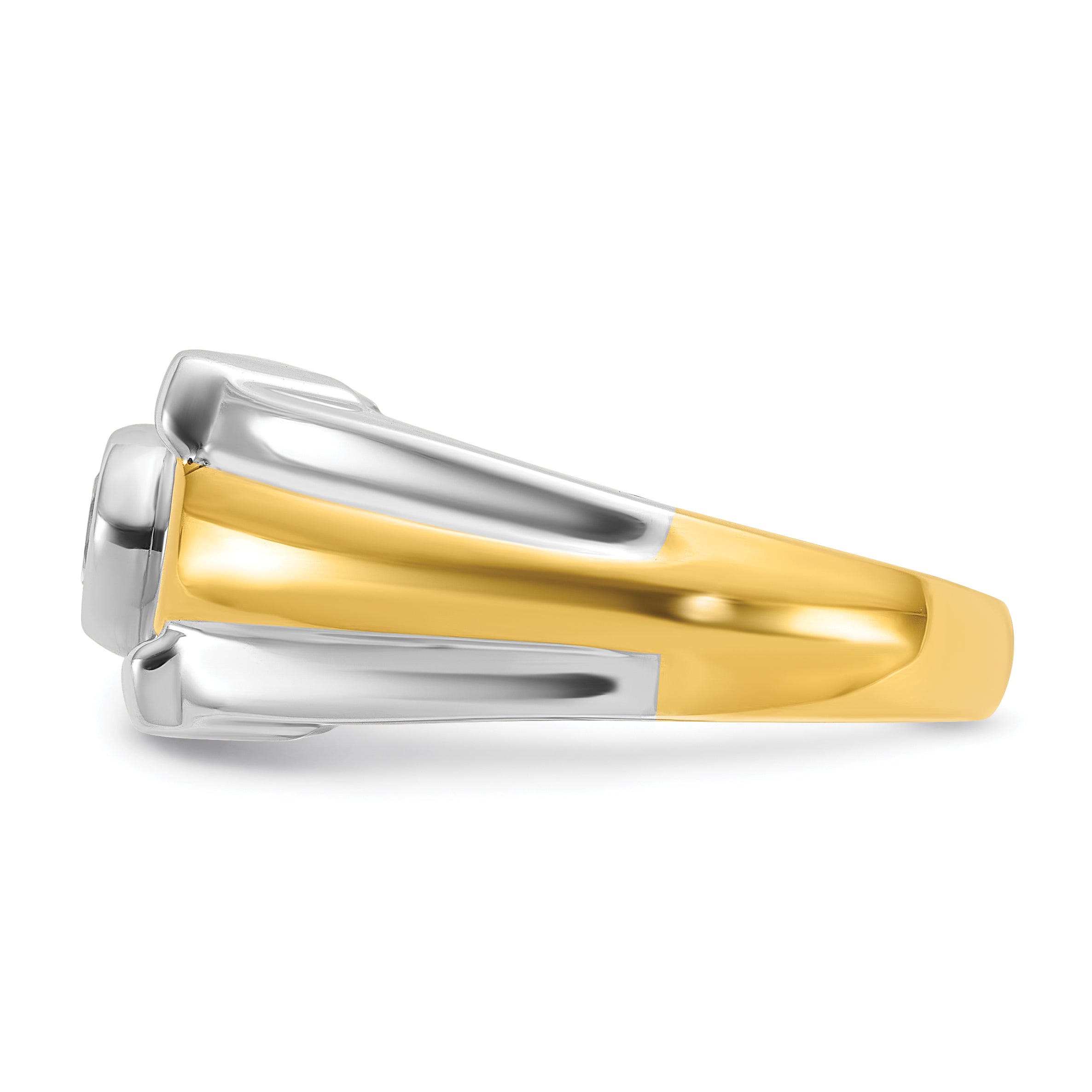 14k Two-tone Mens Diamond Ring Mounting, Mounting Only - Sophia Jewelers