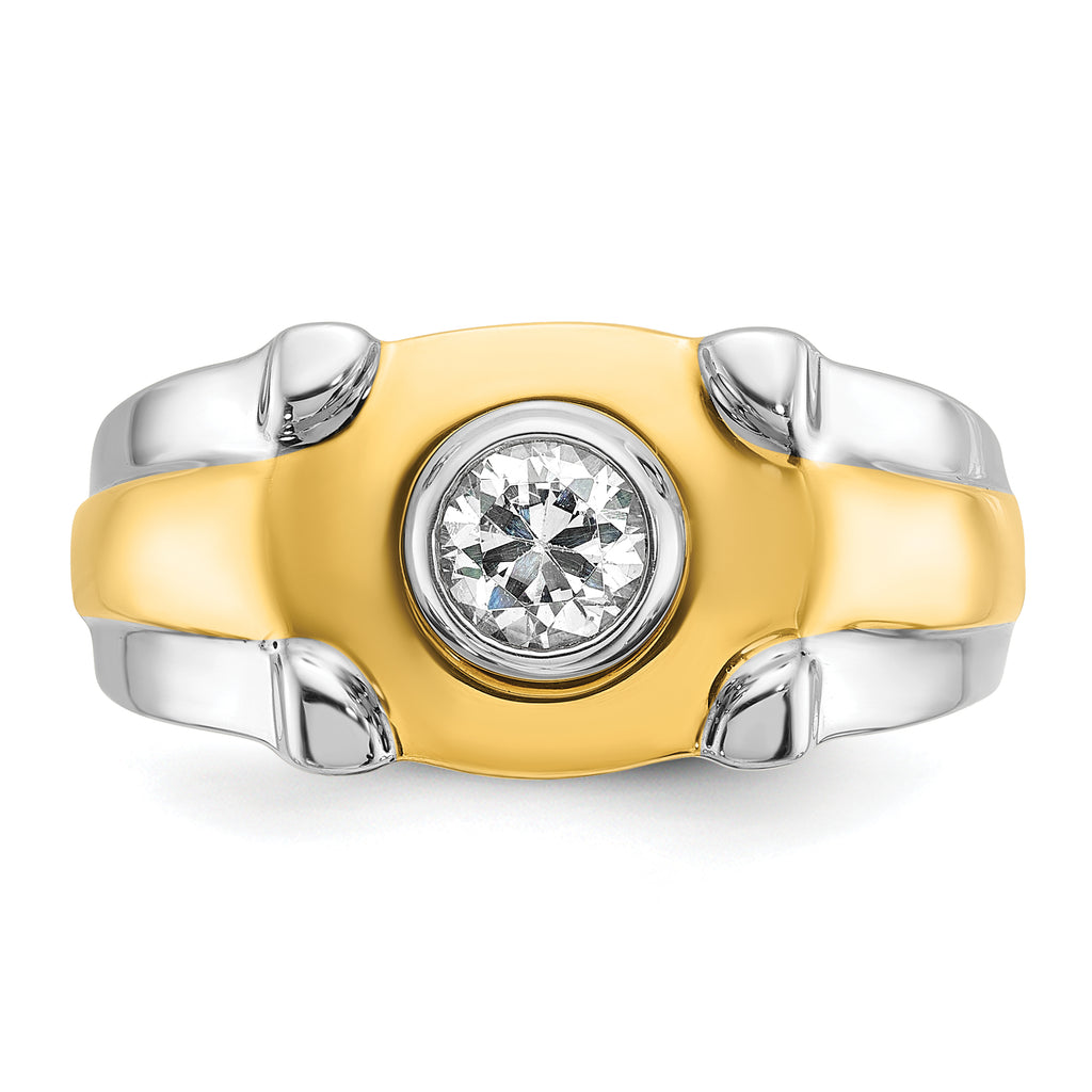 14k Two-tone Mens 1/2 carat Diamond Complete Ring - Sophia Jewelers