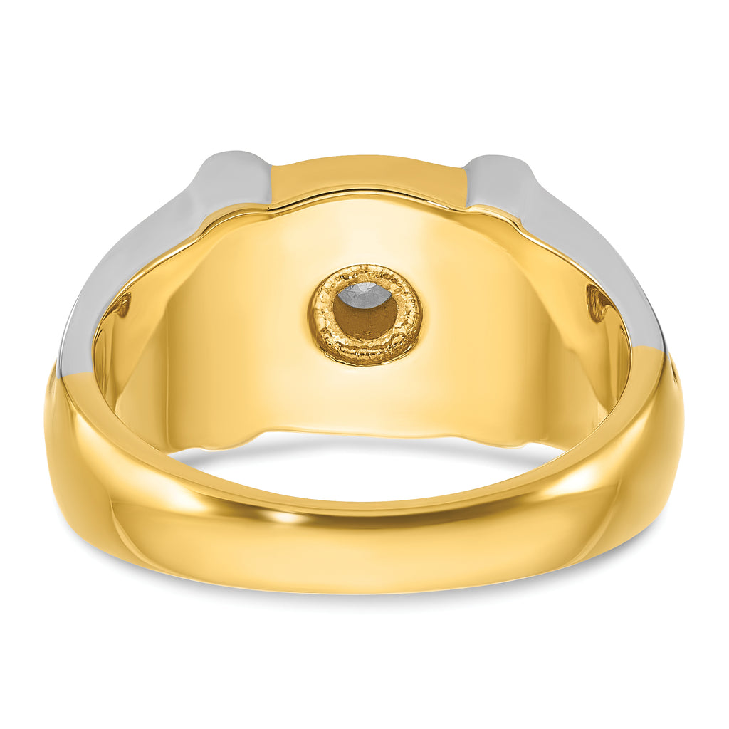 14k Two-tone Mens Diamond Ring Mounting, Mounting Only - Sophia Jewelers