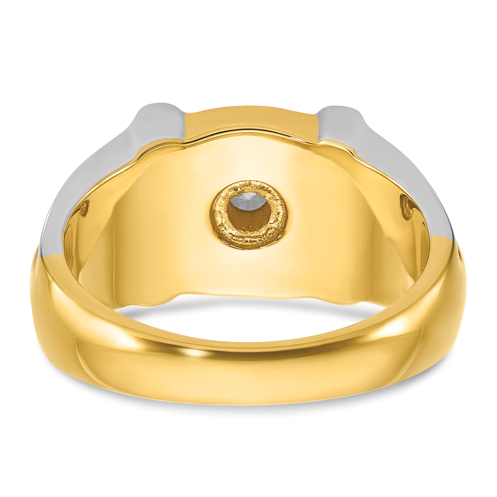 14k Two-tone Mens Diamond Ring Mounting, Mounting Only - Sophia Jewelers