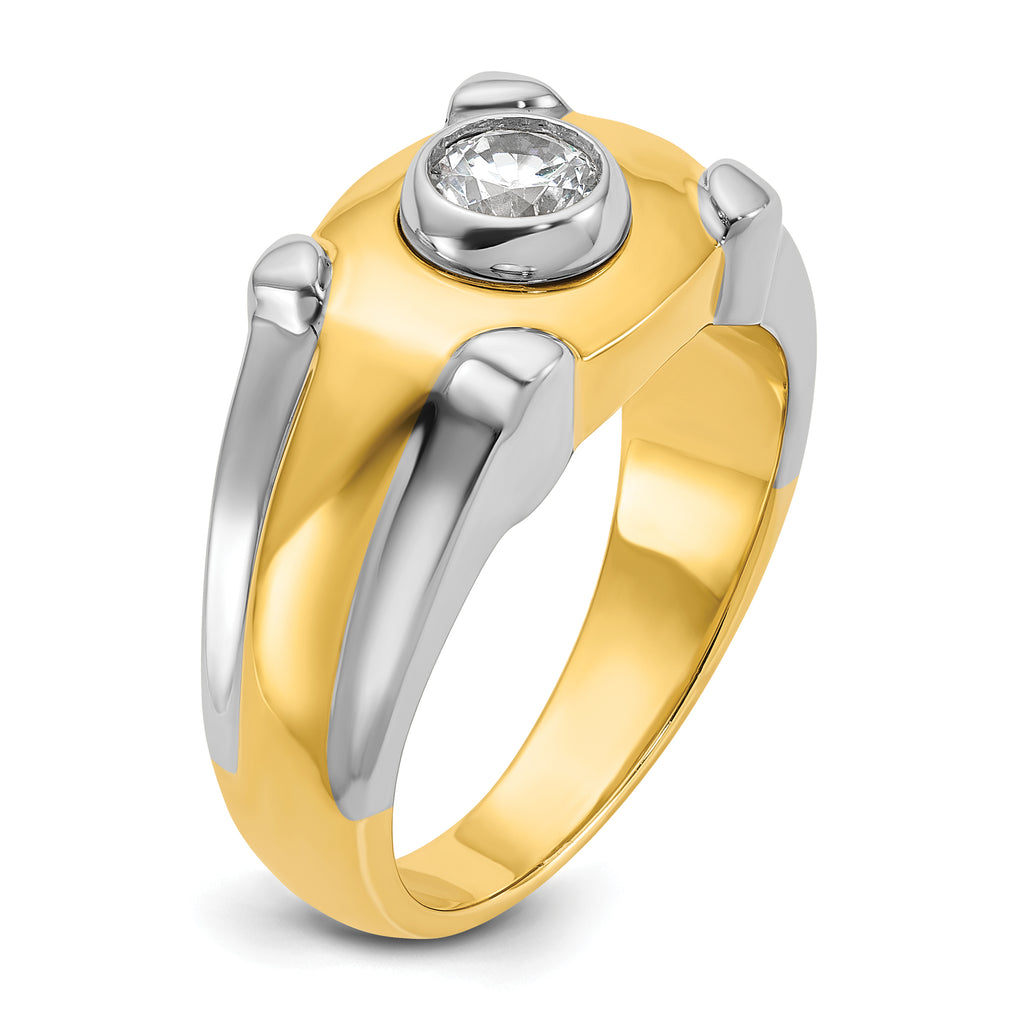 14k Two-tone Mens Diamond Ring Mounting, Mounting Only - Sophia Jewelers