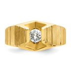 14k Mens Polished and Satin Diamond Ring Mounting, Mounting Only - Sophia Jewelers