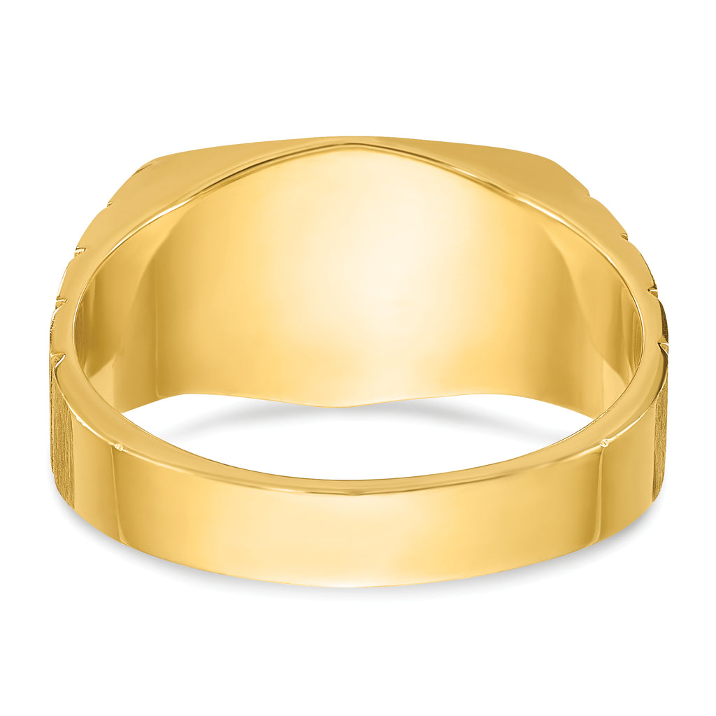 14k Mens Polished and Satin 1/3 carat Diamond Complete Ring - Sophia Jewelers