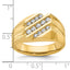 14k Mens Polished Satin and Grooved Ring Mounting, Mounting Only - Sophia Jewelers