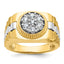 14k Two-tone Men's Polished Satin and Textured Cluster Ring Mounting, Mounting Only - Sophia Jewelers