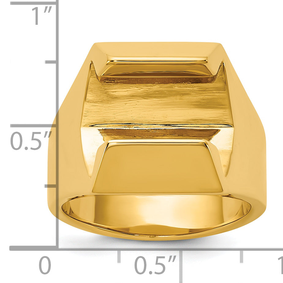 14k Polished 8.3 mm Diamond Center Men's Ring Mounting, Mounting Only Secondary image