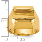 14k Polished 8.3 mm Diamond Center Men's Ring Mounting, Mounting Only - Sophia Jewelers