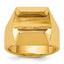 14k Polished 8.3 mm Diamond Center Men's Ring Mounting, Mounting Only - Sophia Jewelers
