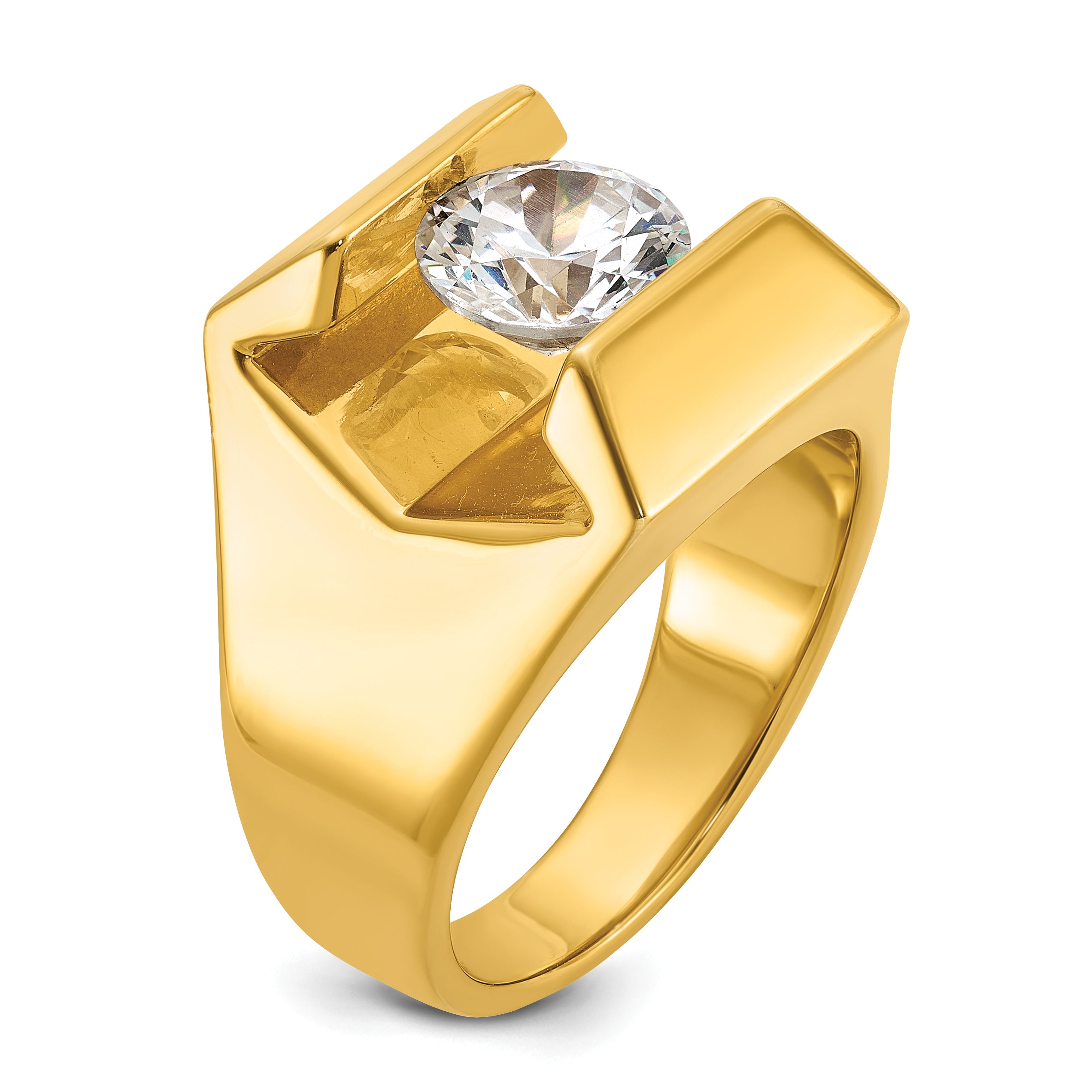 14k 2 1/2 carat Lab Grown Diamond VS/SI+ G+ Complete Men's Ring - Sophia Jewelers