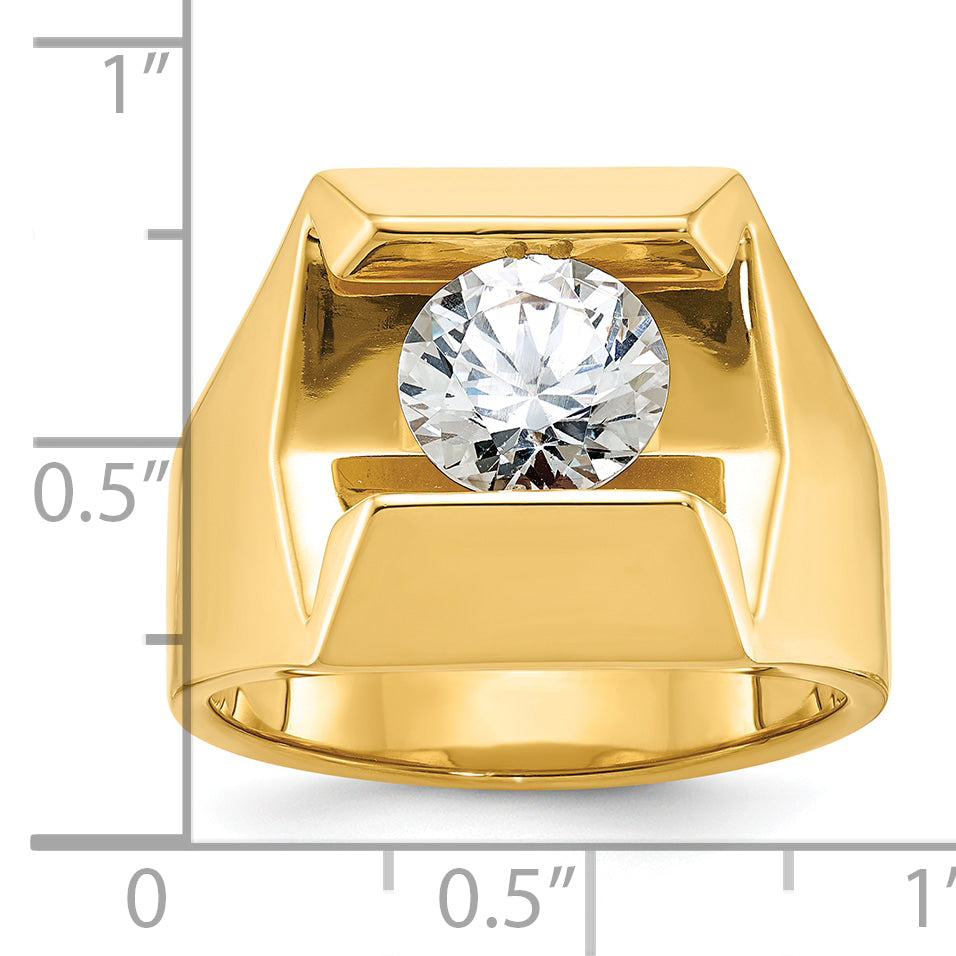 14k 2 1/2 carat Lab Grown Diamond VS/SI+ G+ Complete Men's Ring - Sophia Jewelers