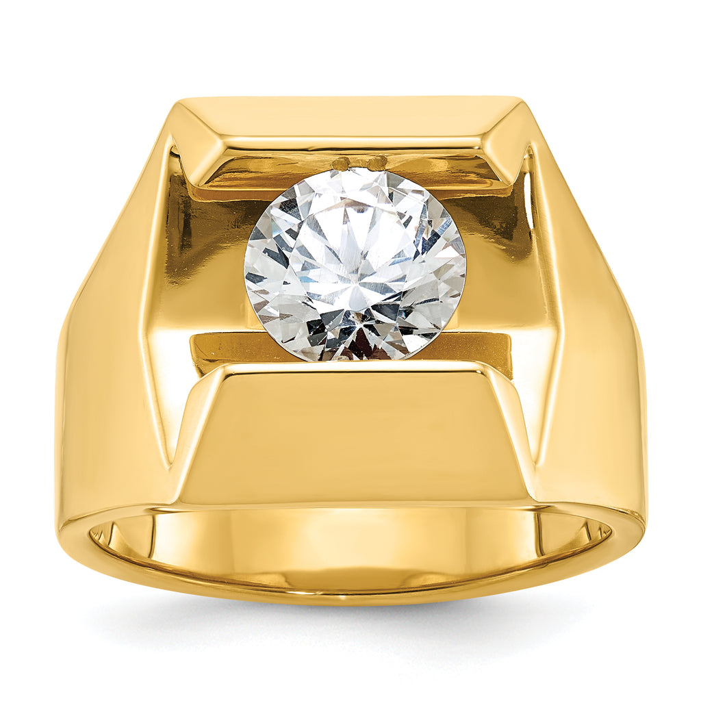 14k 2 1/2 carat Lab Grown Diamond VS/SI+ G+ Complete Men's Ring - Sophia Jewelers