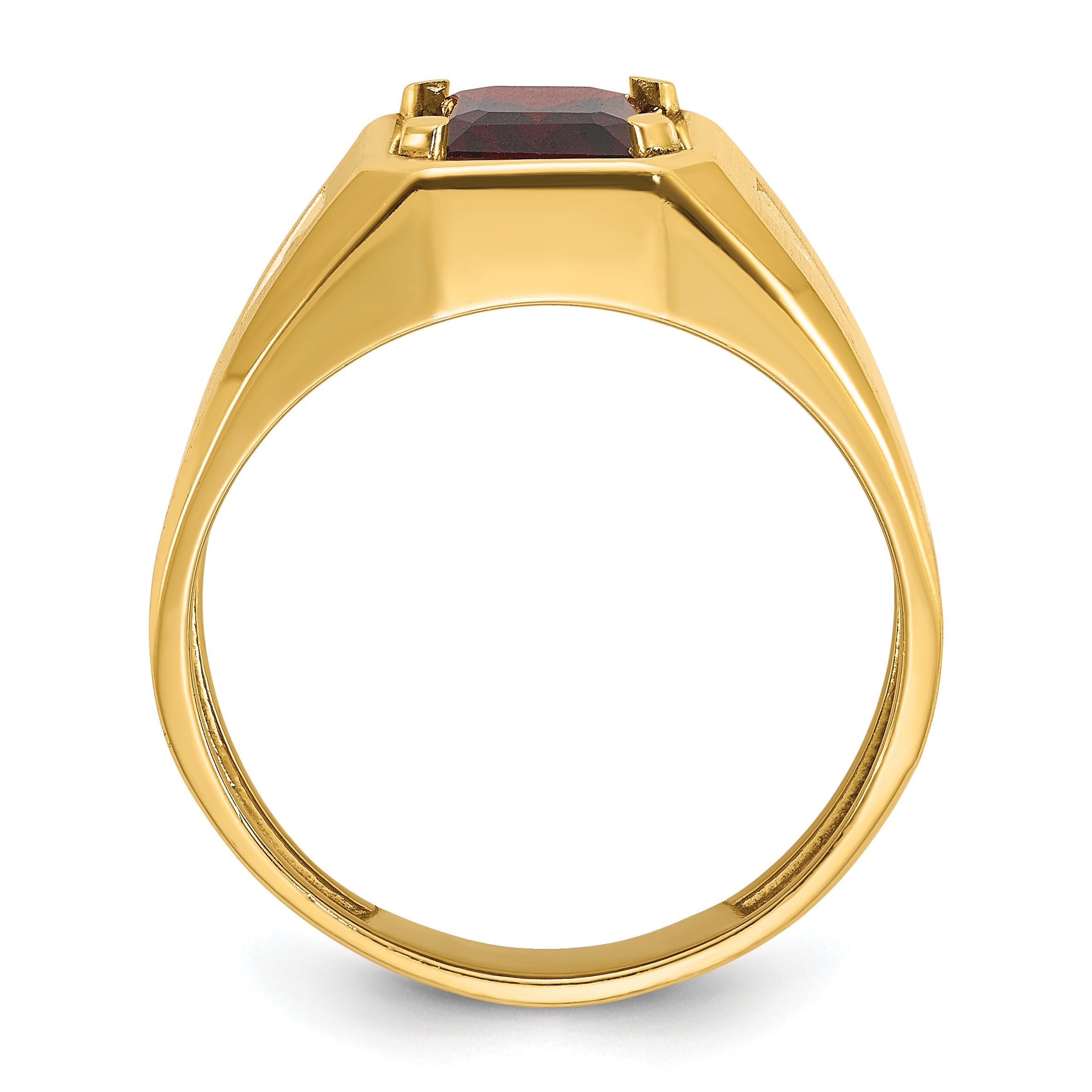 14k Men's Polished and Satin Gemstone and Diamond Ring Mounting (No Stones Included) Secondary image