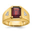 14k Mens Polished and Satin Octagon Gemstone and Diamond Ring Mounting, Mounting Only - Sophia Jewelers