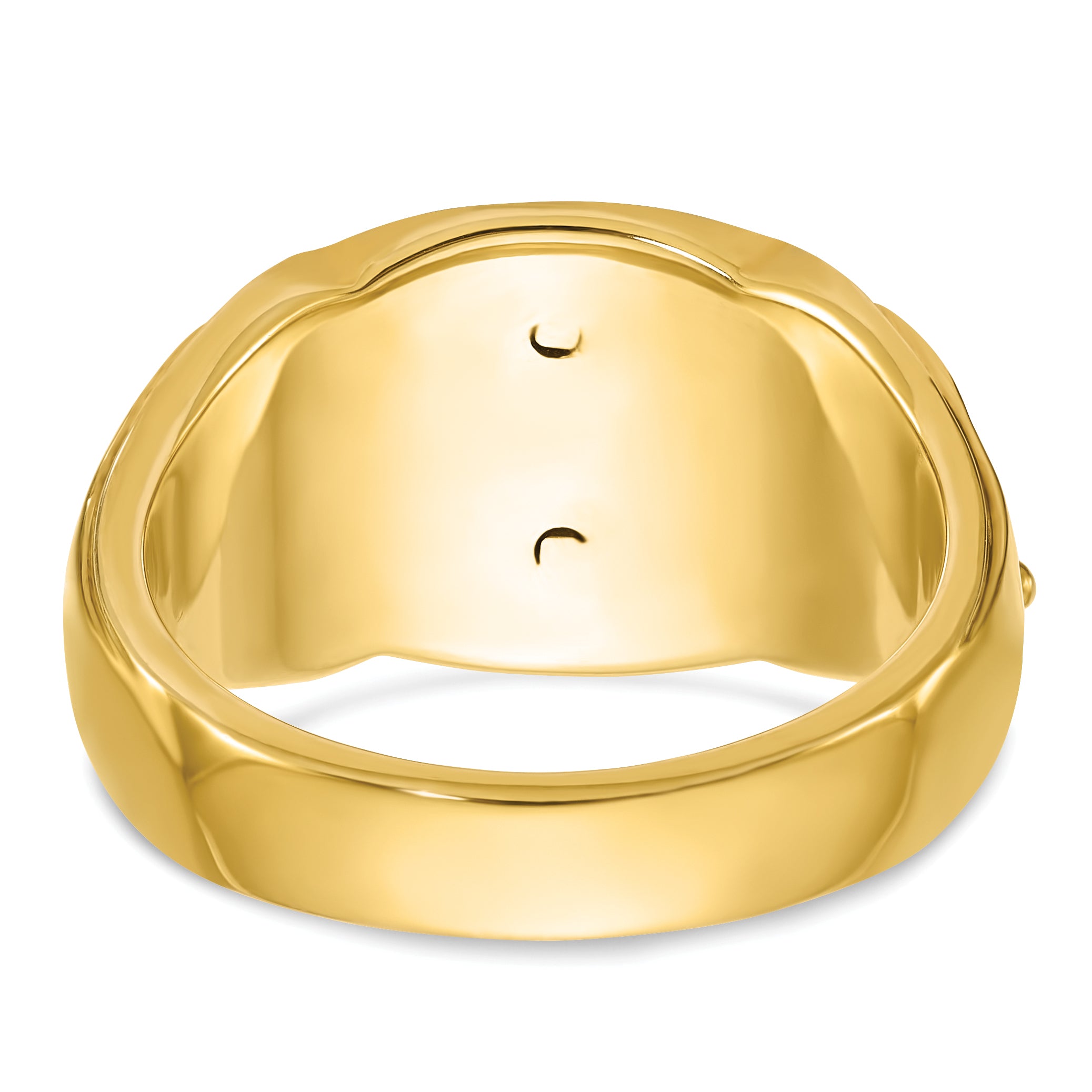 10k Two-tone Men's Polished and Textured with Black Enamel Past Master Masonic Ring