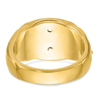 14k Two-tone Men's Polished and Textured with Black Enamel Past Master Masonic Ring - Sophia Jewelers