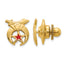 14k Men's Polished and Textured with Red Enamel Masonic Shriner Tie / Lapel Pin
