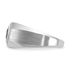 14k White Gold Mens Square Gemstone and Diamond Satin Ring Mounting, Mounting Only - Sophia Jewelers