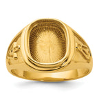 14k Men's Polished and Textured Blue Lodge Master Masonic Ring Mounting, Mounting Only - Sophia Jewelers