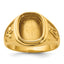 14k Men's Polished and Textured Blue Lodge Master Masonic Ring Mounting, Mounting Only - Sophia Jewelers