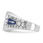 14k White Gold Men's Polished and Textured Blue Lodge Master Masonic Ring Mounting, Mounting Only - Sophia Jewelers