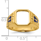 10k Men's Polished and Textured Blue Lodge Master Masonic Ring Mounting, Mounting Only - Sophia Jewelers