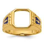 10k Men's Polished and Textured Blue Lodge Master Masonic Ring Mounting, Mounting Only - Sophia Jewelers