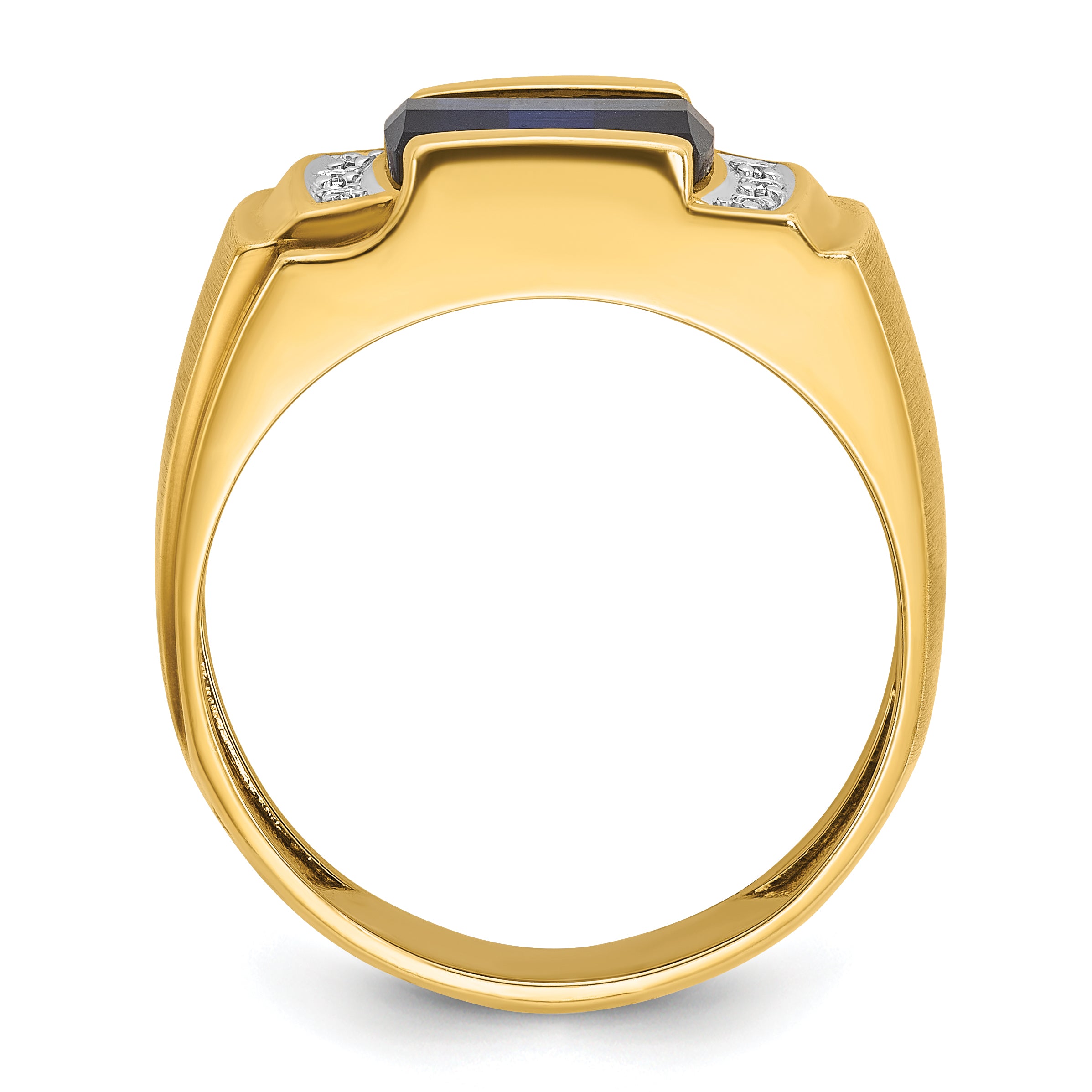 10k Men's Cr. Sapphire and Diamond Complete Ring Secondary image