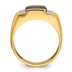 10k Men's Cr. Sapphire and Diamond Complete Ring