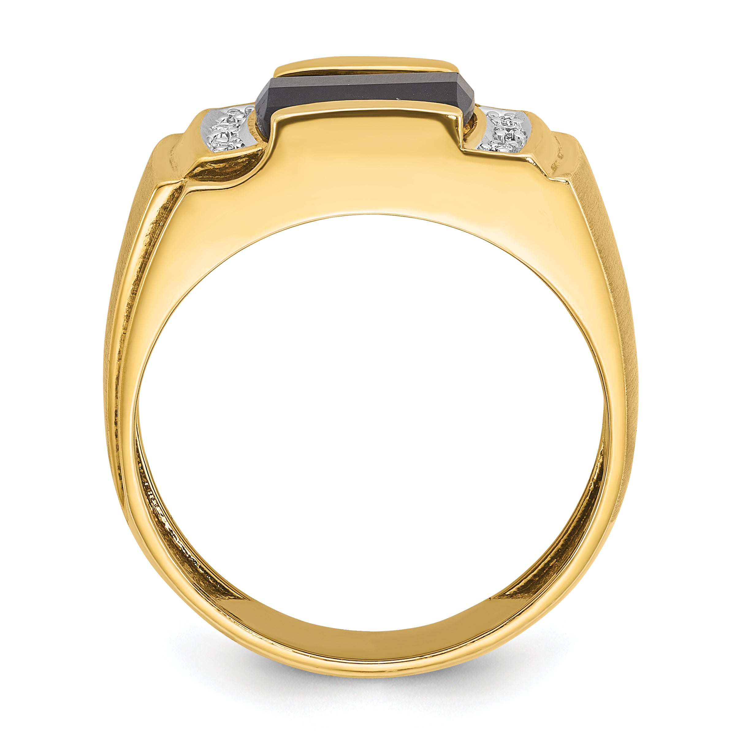 10k Men's Onyx and Diamond Complete Ring