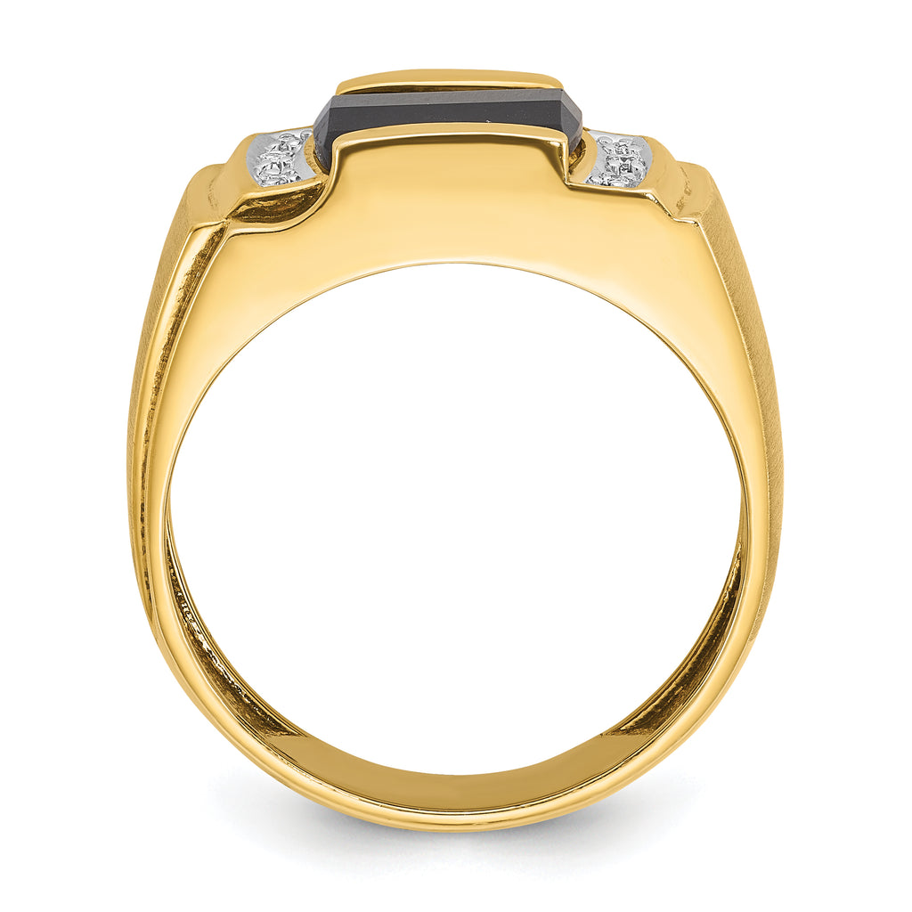 10k Men's Onyx and Diamond Complete Ring