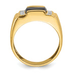 10k Men's Onyx and Diamond Complete Ring