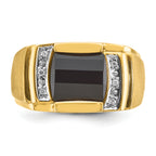 10k Men's Onyx and Diamond Complete Ring