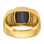 10k Men's Onyx and Diamond Complete Ring