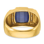 14k Mens Barrel Gemstone and Diamond Ring Mounting, Mounting Only - Sophia Jewelers