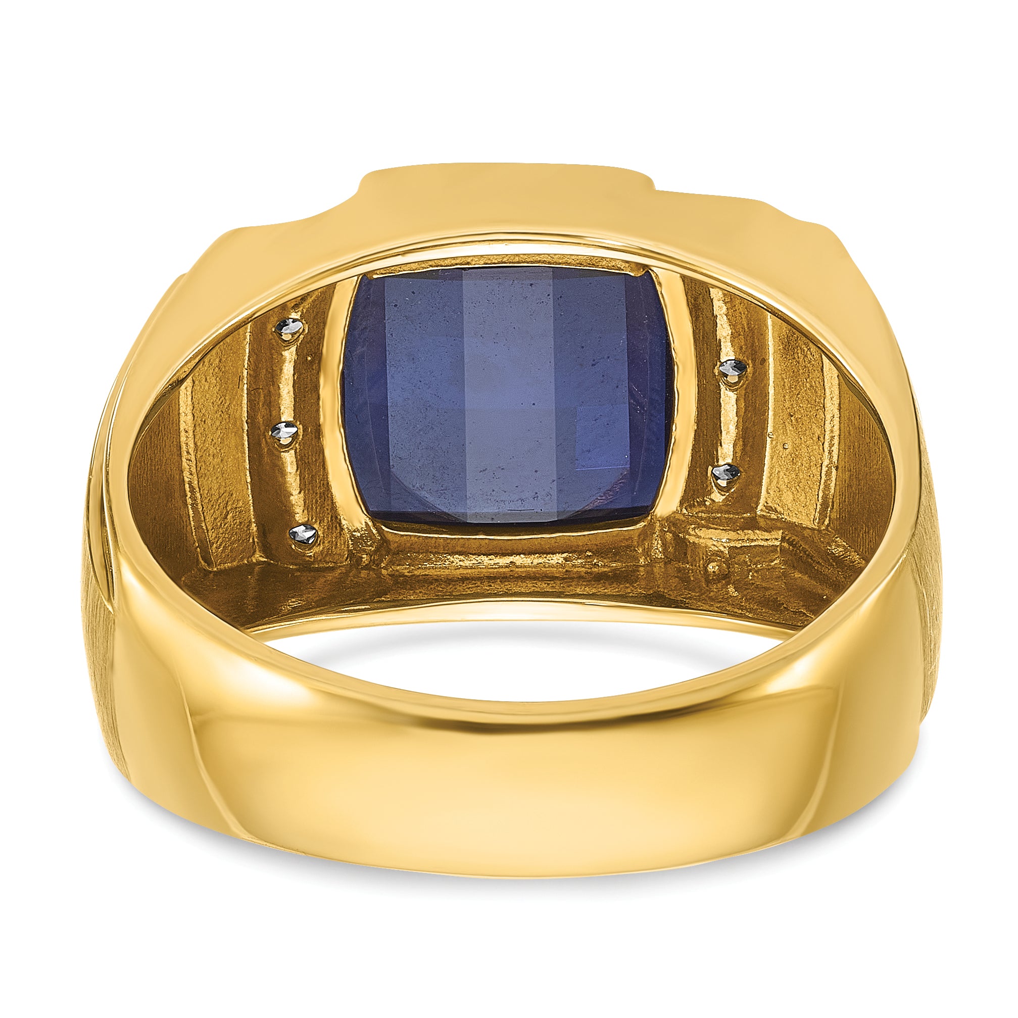 14k Mens Barrel Gemstone and Diamond Ring Mounting, Mounting Only - Sophia Jewelers