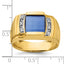 14k Mens Barrel Gemstone and Diamond Ring Mounting, Mounting Only - Sophia Jewelers