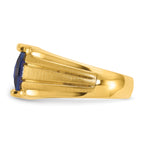 14k Mens Barrel Gemstone and Diamond Ring Mounting, Mounting Only - Sophia Jewelers
