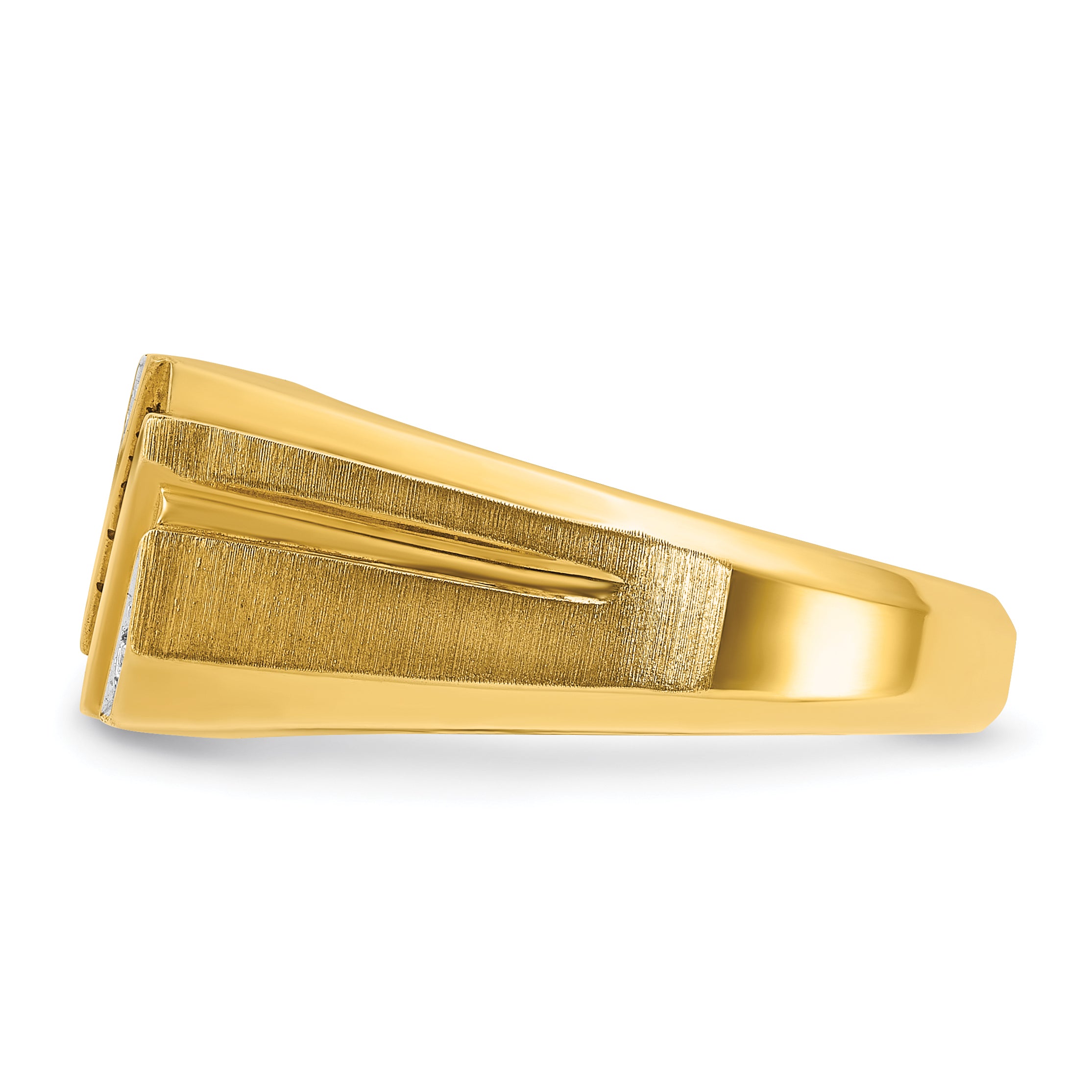 14k Mens Square Lab Created Sapphire and Diamond Satin Complete Ring - Sophia Jewelers